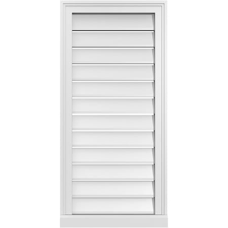 Ekena Millwork Vertical Surface Mount PVC Gable Vent: Functional, w/ 2"W x 2"P Brickmould Sill Frame, 18"W x 38"H GVPVE18X3803SF
